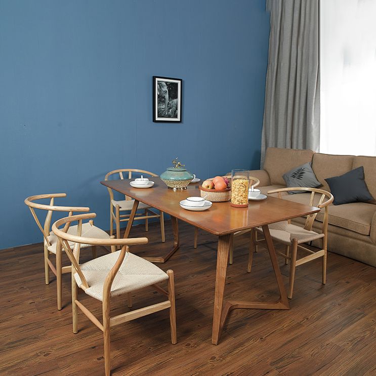 Silla auxiliar de comedor escandinava Silla auxiliar de comedor natural Wishbone para uso doméstico