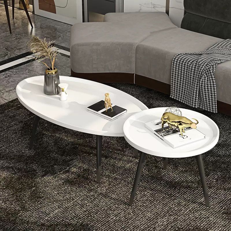Modern Style Round/oval Wooden Table Metal 3/4 Legs Base Coffee Table