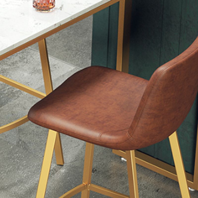 Glam Rectangle Bistro Set 1/3/4 Pieces Marble Pub Table with Solid Back Stools