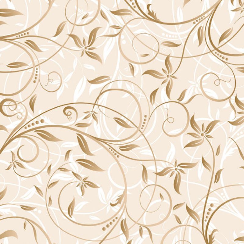 Huge Flower Branch Mural for Bedroom Florentine Wall Art in Beige, Stain Resistant