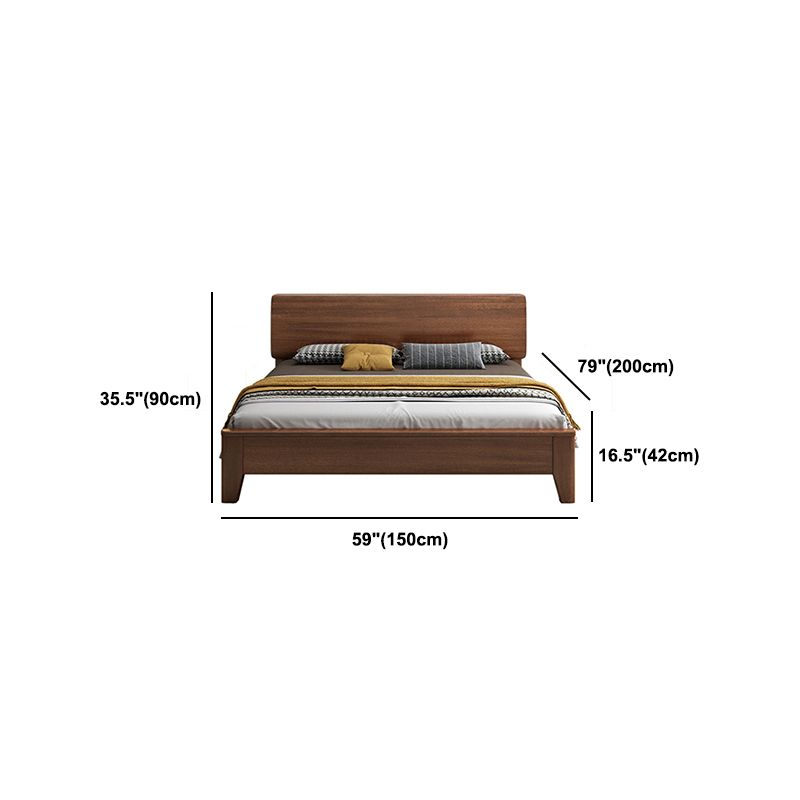 Scandinavian Wood Standard Bed Pine Wood Bed Frame for Bedroom