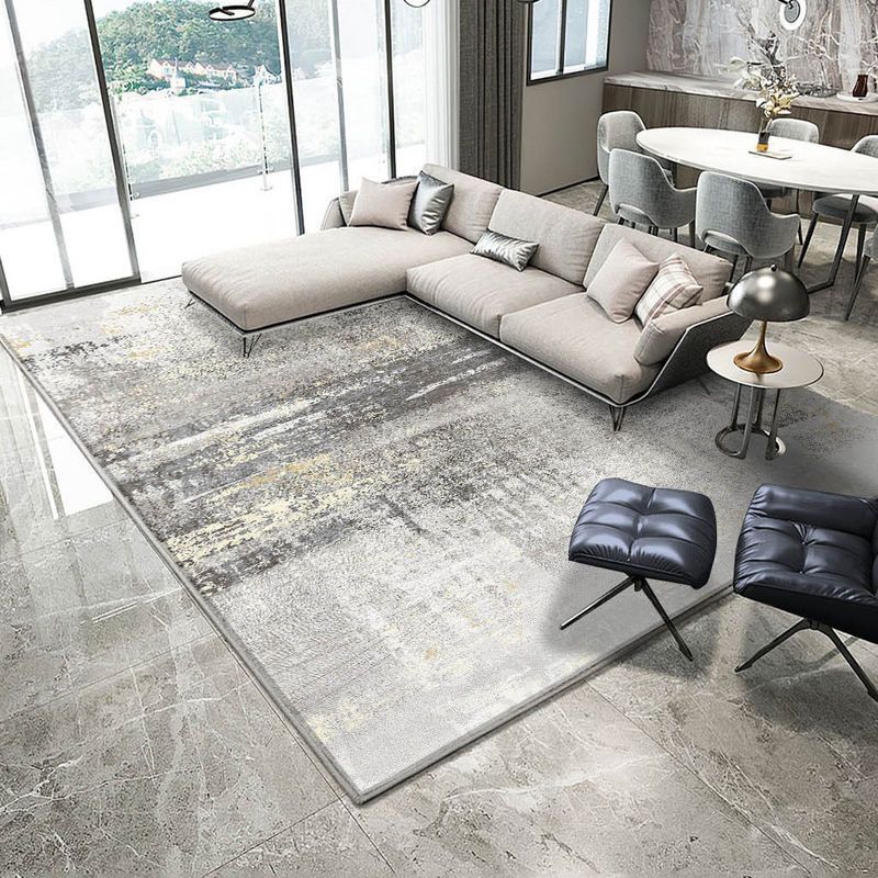 Brown Modern Carpet Striped Polyester Carpet Washable Carpet for Home Decor
