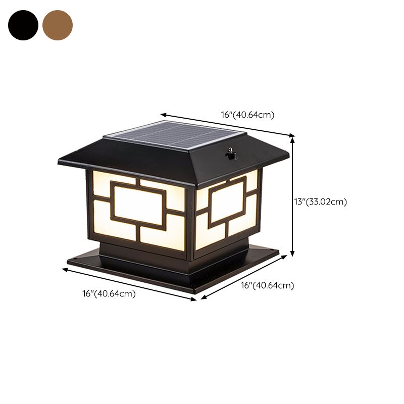 Contemporary LED Pillar Light Simple Solar Lighting Fixture for Garden