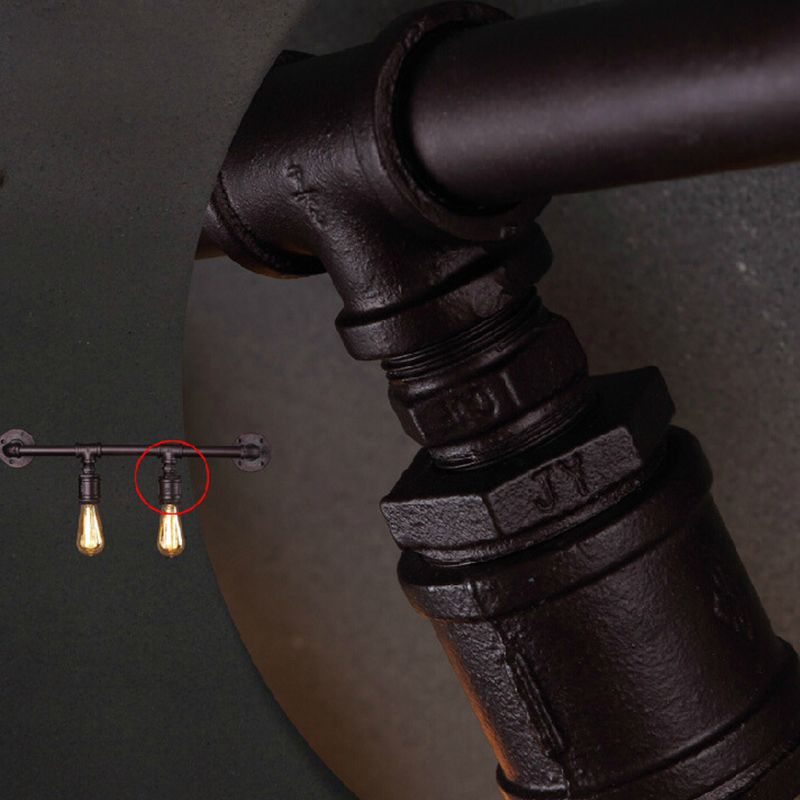 Wrought Iron Wall Mounted Light Farmhouse Rust Armed Living Room Wall Lighting Fixture