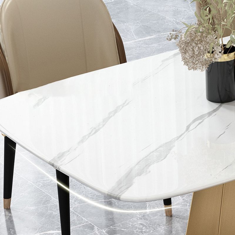 Glam Style Rectangle Table Set 1/4/5/7 Pieces Dining Set for Home Use