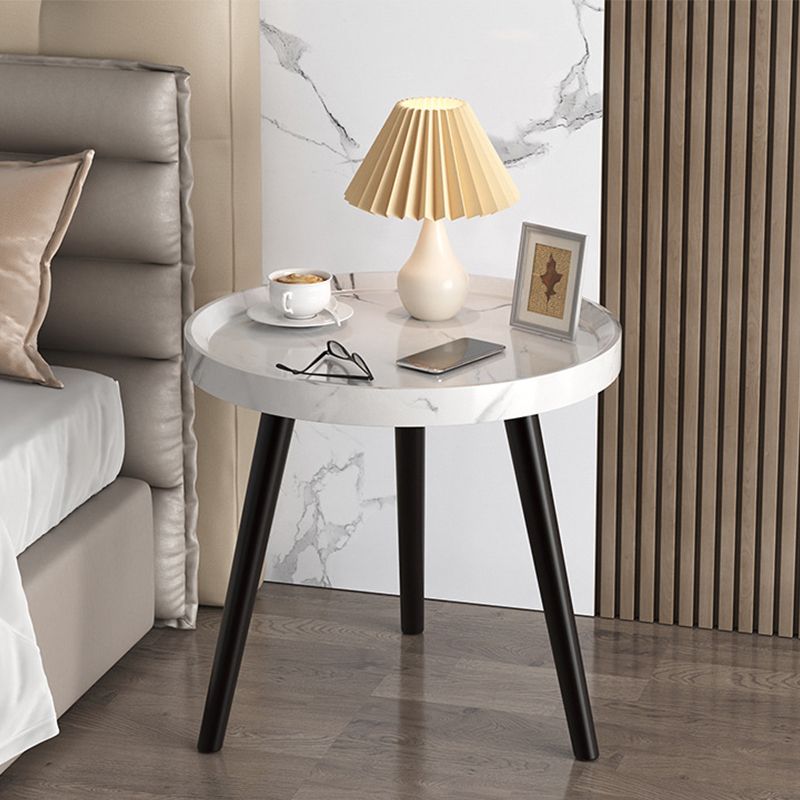3 Legs Cocktail Table Artificial Wood Walnut/black/white Round Coffee Table