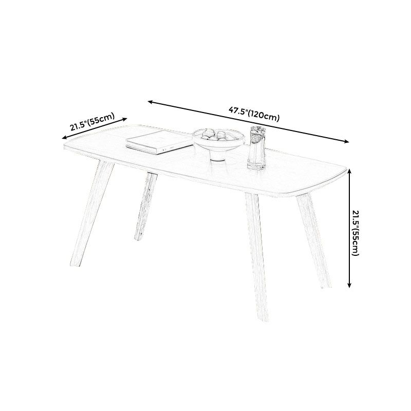 Wooden 4 Legs Cocktail Table Modern Rectangular Coffee Table for Living Room