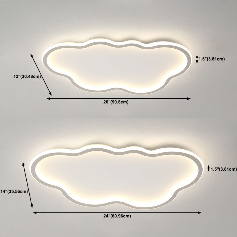 Modern Style Cloud Shape Ceiling Fixture Metal 1 Light Ceiling Mounted Light