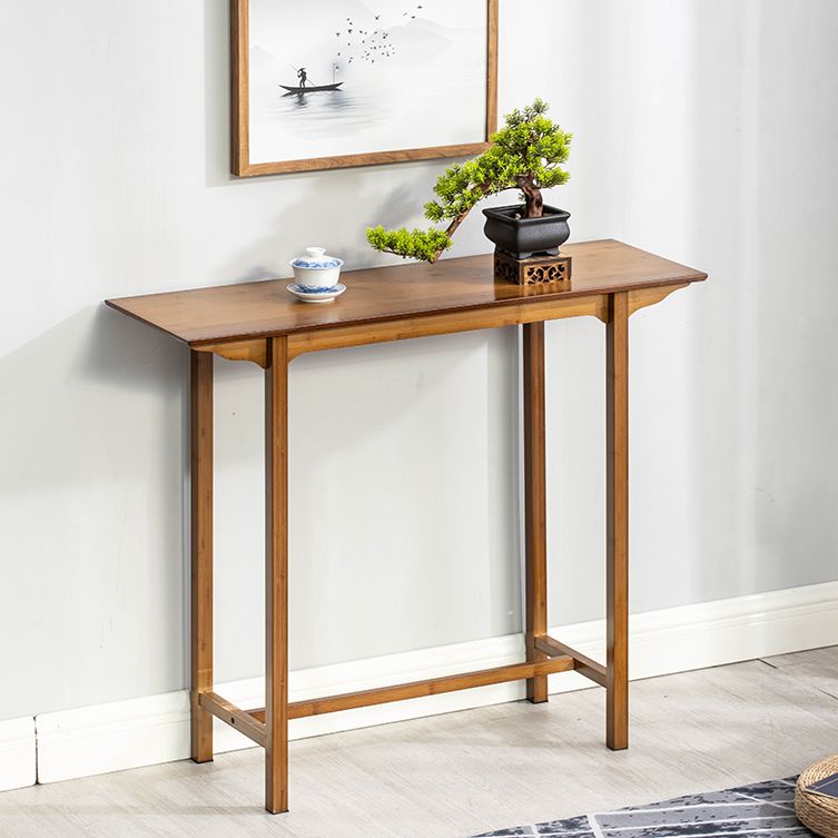 Mid-Century Modern Console Table Dark Brown Rectangle Console Table