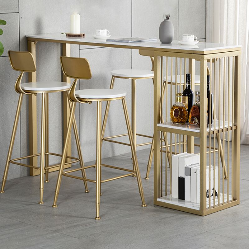 Rectangular Bar Table Set Glam 1/2/3/5 Pieces Bar Table and Stools for Dining Room