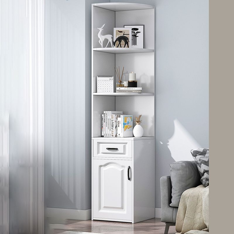 Modern Closed Back Bookshelf Engineered Wood Book Shelf with Cabinets for Home Office