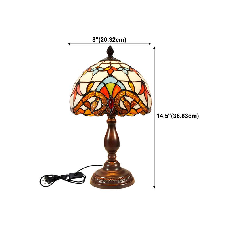 Glass Geometric Night Table Lamps Tiffany Style 1 Light Table Lamp