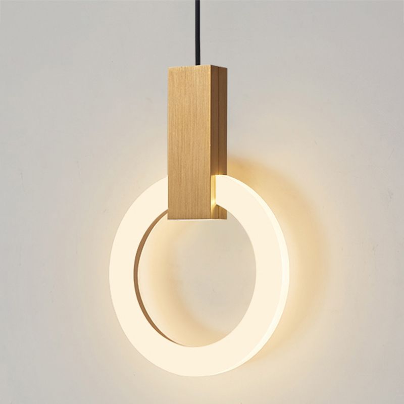Modern Style Circle Shape Hanging Lights Metal Hanging Light Fixtures in Gold