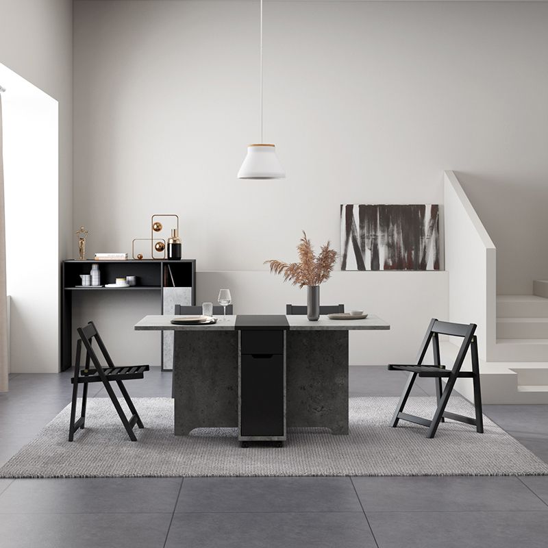 Mesa de madera de rectángulo artificial plegable con almacenamiento (solo tabla)
