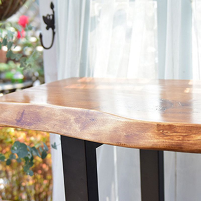 Modern Solid Wood Counter Set 1/2/4 Pieces Rectangle Bar Table Set in Natural