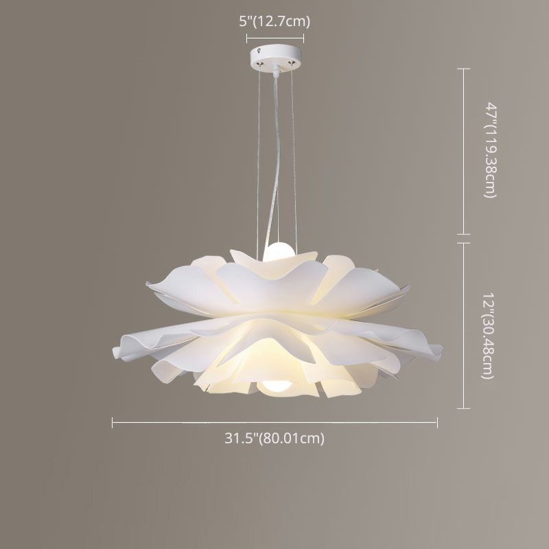 Camera da letto a sospensione a sospensione luce a sospensione bianca nordica kit di luce floreale con ombra acrilica floreale