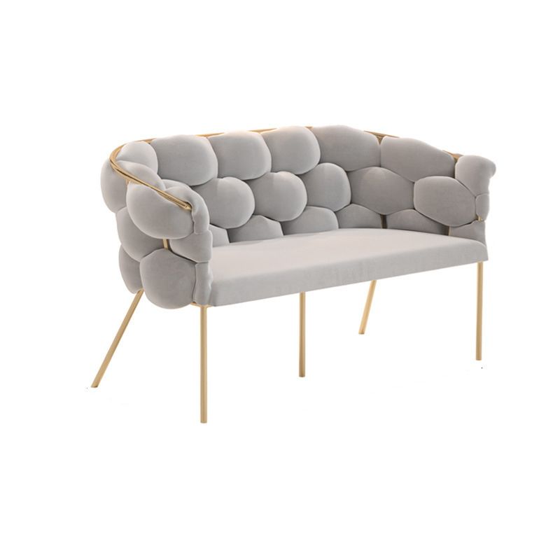 Contemporary Fabric Tuxedo Arm Settee Tight Back Standard Sofa