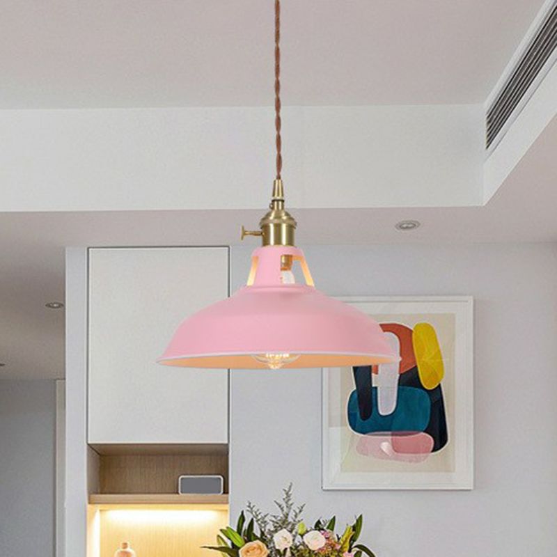 Scheunengeformte Suspension leichte Makkaron Metall 1-Licht-Restaurant Drop-Anhänger mit Entlüftungsdesign