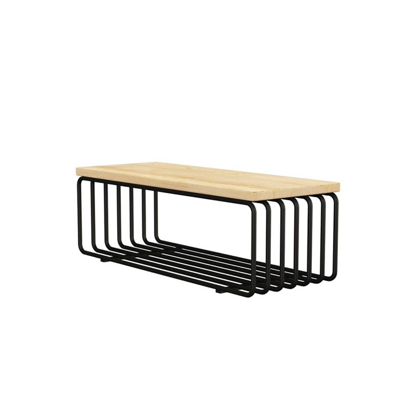 Metal Frame 1 Single Coffee Table Nordic Wood Rectangular Cocktail Table with Storage
