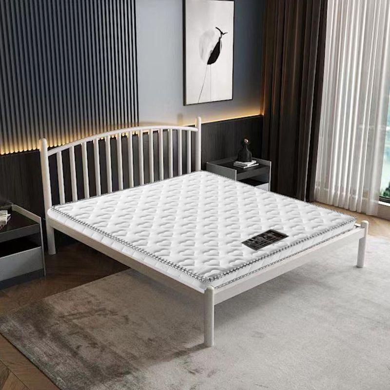 Metal Bed Frame in Stainless Steel 40.16" H Open-Frame Bed with Headboard