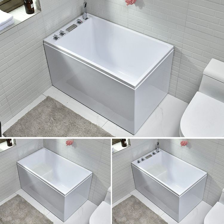 Modern Stand Alone White Bath Acrylic Rectangular Soaking Bathtub