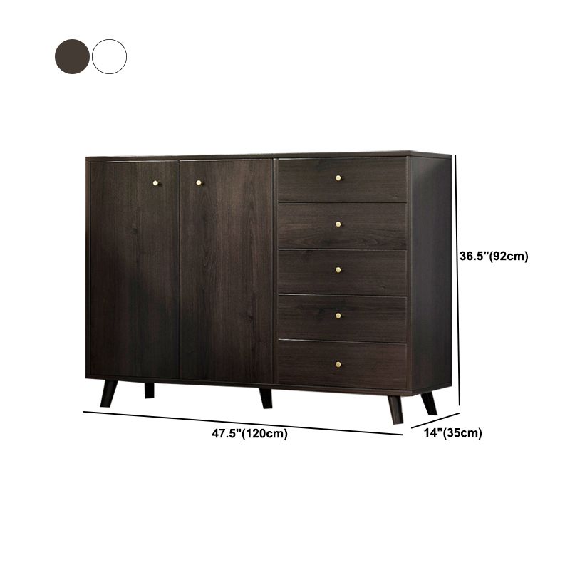 Contemporary Rectangle Side Cabinet with Drawers Wood Accent Chest