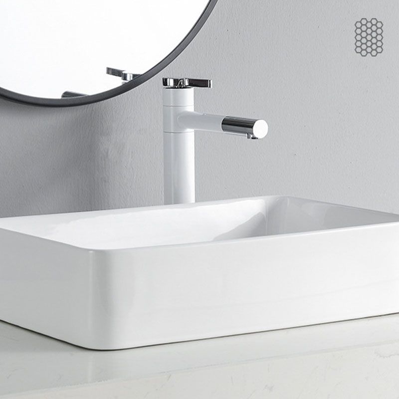 Rectangular Bathroom Sink Porcelain Trough Bathroom Sink(Not Included Faucets)