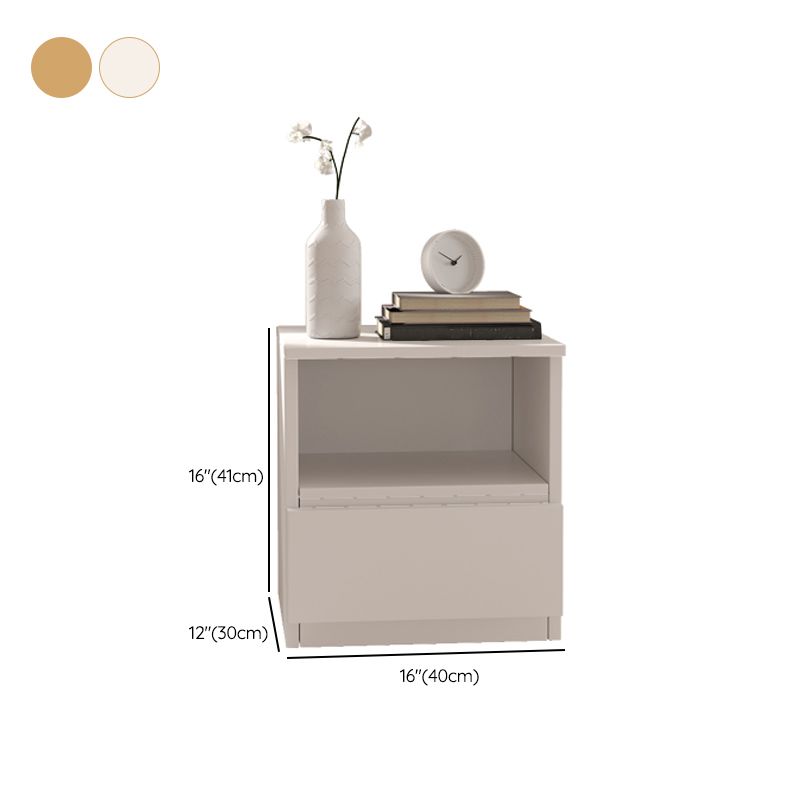 Modern White/Natural Chest with Wooden Drawers Rectangle Chest