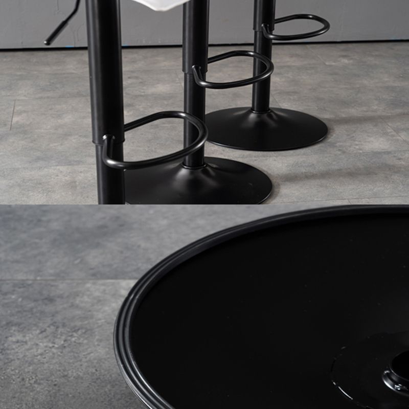 Modern Adjustable Swivel Bar Stool Footrest Low Back Faux Leather Bar Stool