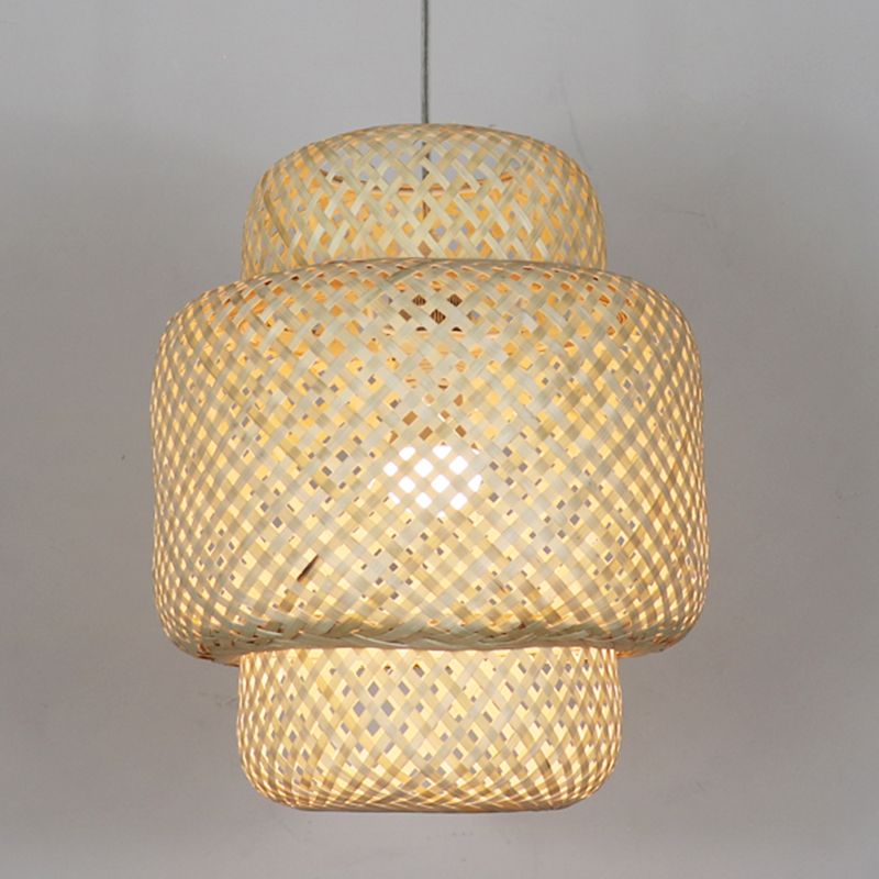 Nordic Weaving Pendant Lighting Bambus 1 Licht