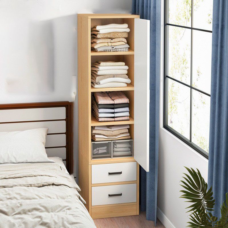 Non-Hanging Armoire Cabinet Engineered Wood Wardrobe Armoire