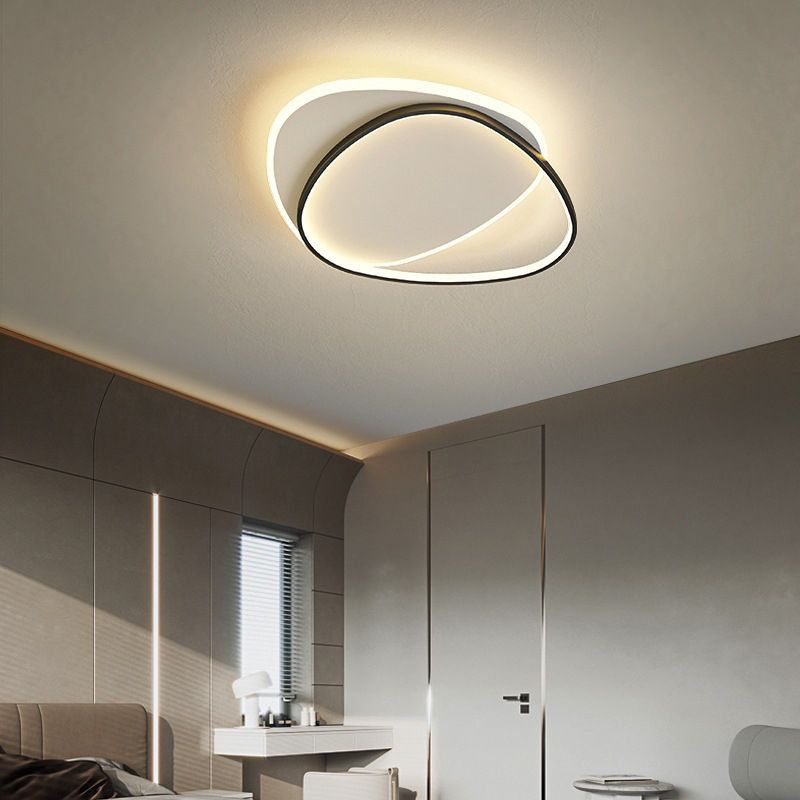Minimalism Flush Mount Triangle Metal LED Ceiling Light Fixture for Bedroom