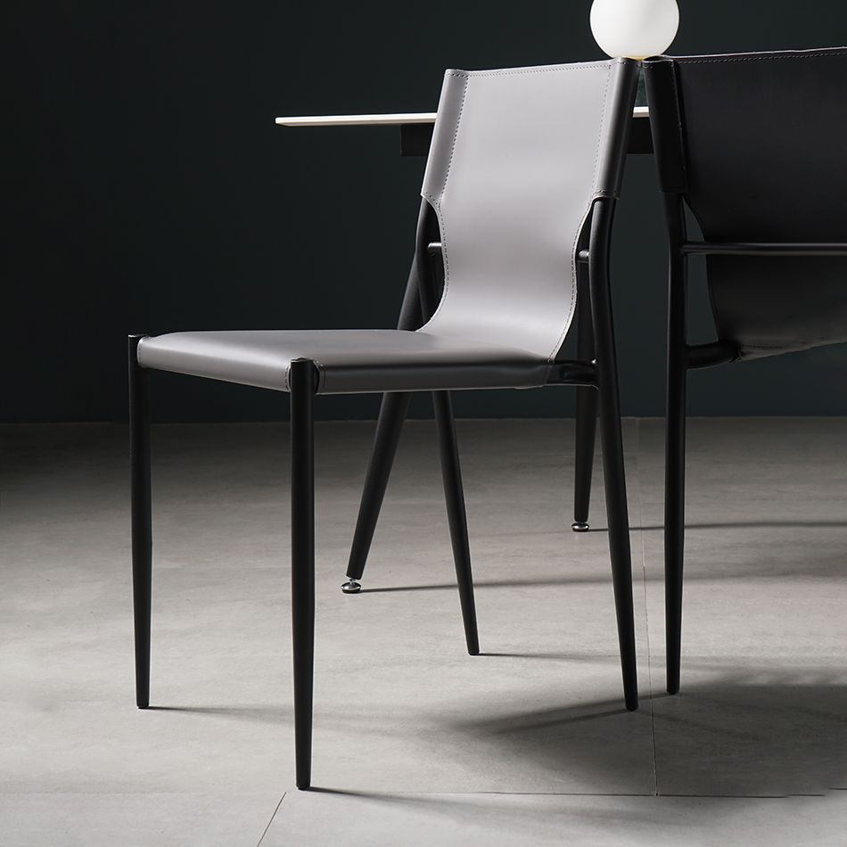 Silla de estilo moderno, sillas sin brazos con patas de metal para cocina