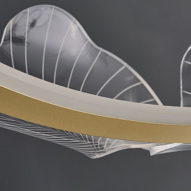 Flower Shape Chandelier Lamp Modern 1 Light LED Hanging Light for Bedroom