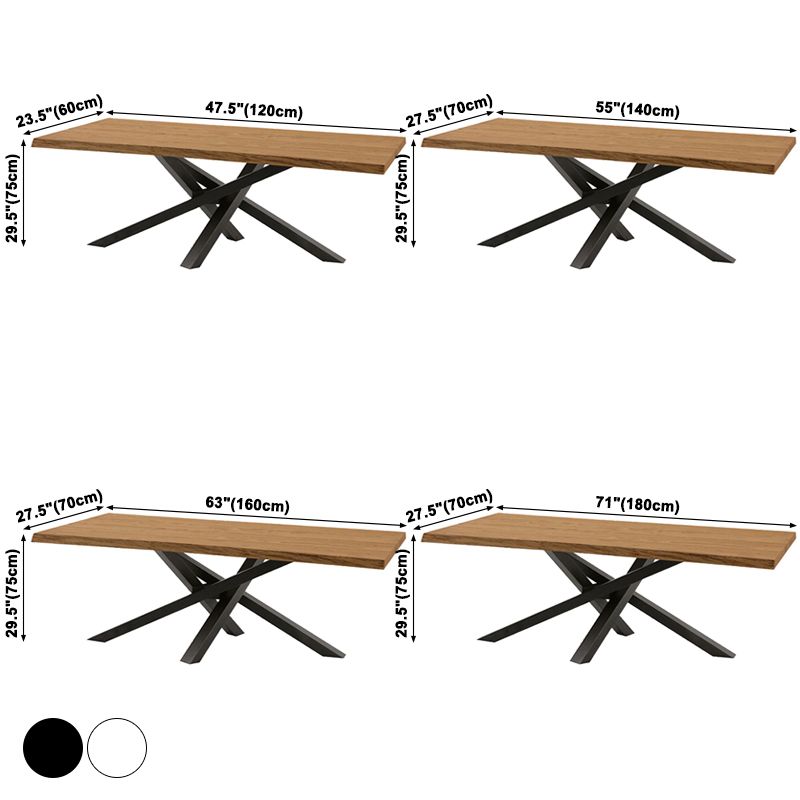 Traditional Luxury Rectangle Dining Table Pine Solid Wood Table with Pedestal Base for Dining Room
