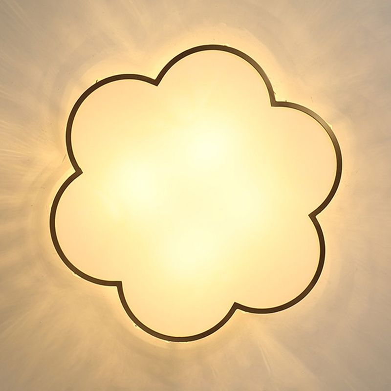 Gold Geometric LED Ceiling Light in Modern Singular Style Copper Indoor Flush Mount with Acrylic Shade