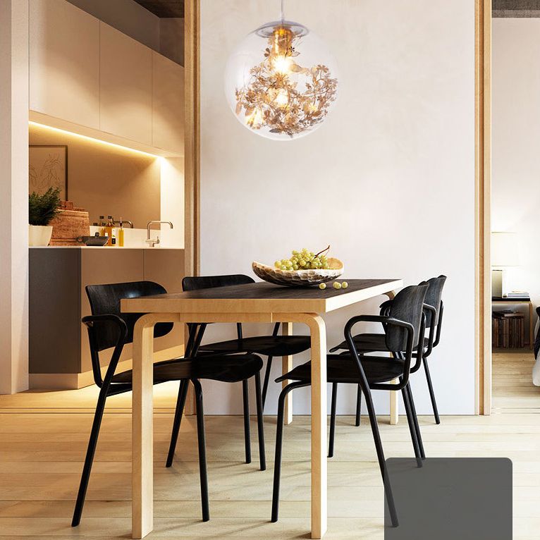 Shattered Leaves Hanging Pendant Light Contemporary Style Glass Dinning Room Pendant Light Kit