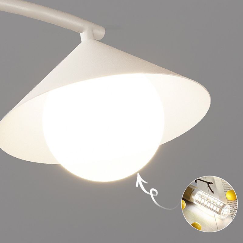 Modernism White 4-Light Kitchen Island Lighting Shaded Island Pendant Lighting