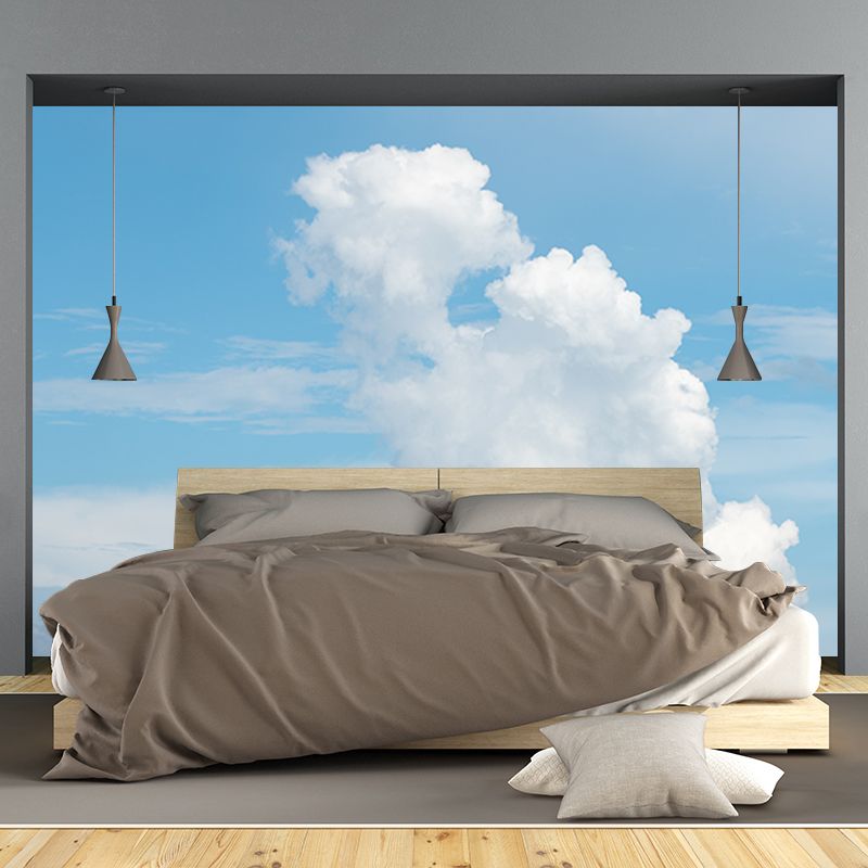 Beautiful Cloud Murals Modern Wall Decoration in Blue and White, Custom Made