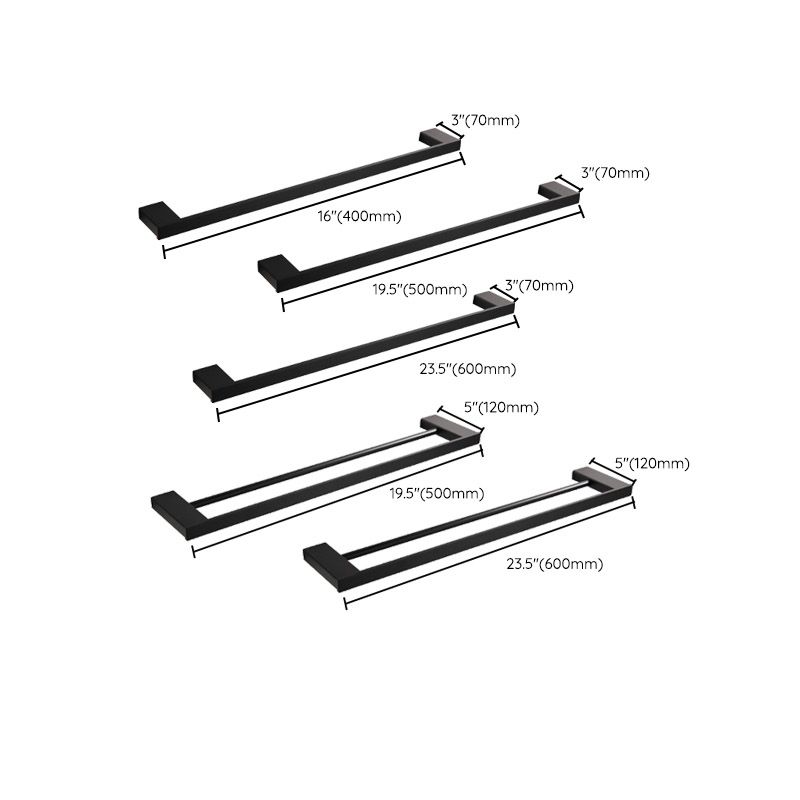 Traditional Bathroom Accessories Hardware Set in Black Metal