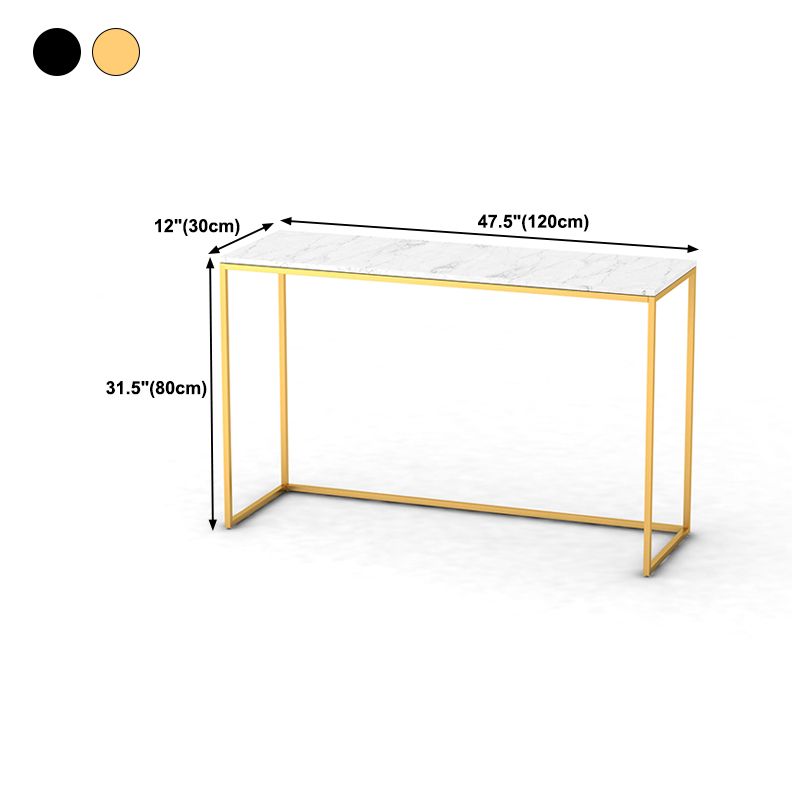 Glam Marble Iron Rectangle Sofa Table Stain Resistant Frame Console Table