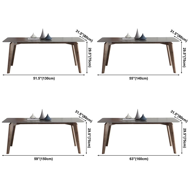 Contemporary Gray Sintered Stone Dining Table Rectangle Shape Standard Dining Table for Kitchen