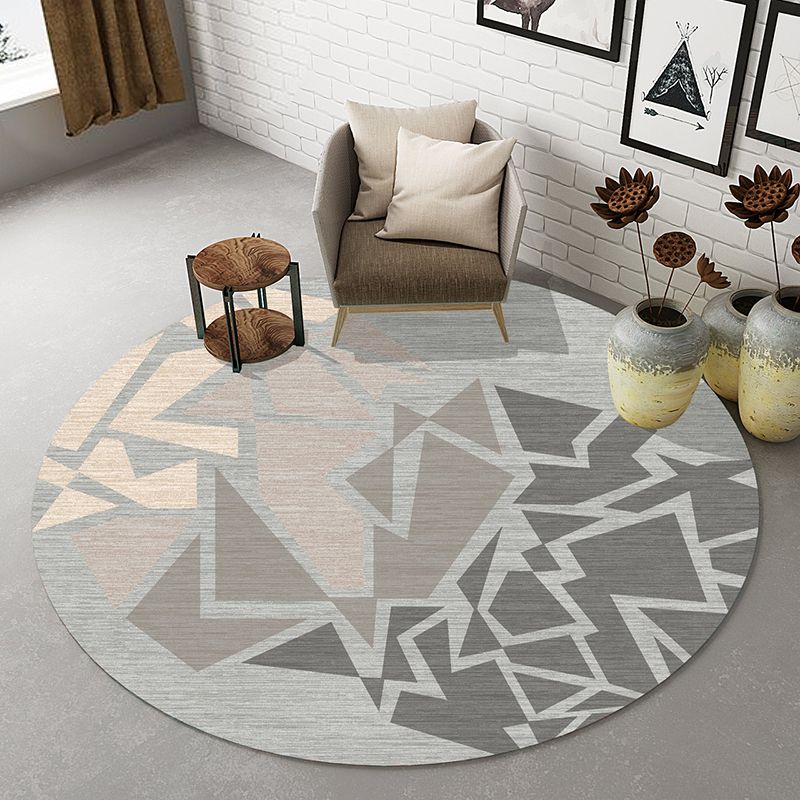 Natural Living Room Rug Multi-Colored Abstract Print Indoor Rug Cotton Blend Easy Care Washable Carpet