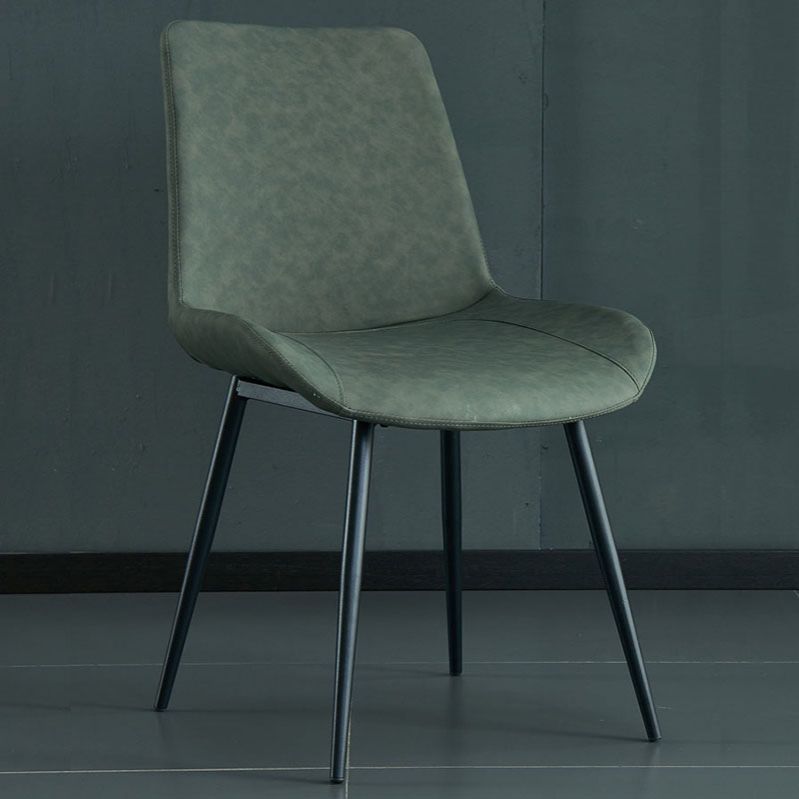 Industriële stijl lederen eetkamerstoelen stevige achterarm eetkamerstoelen voor keuken (set van 2)