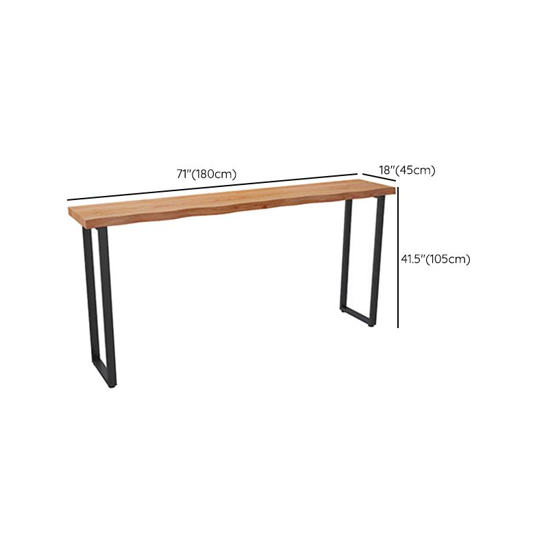 Modern Style Wood Bistro Bar Table Rectangle Metal Base Bar Table