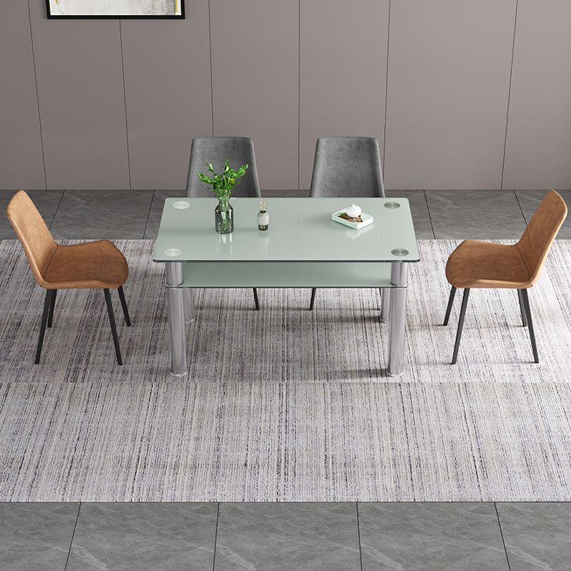 Metall modernes Rechteck Innentischglas Tisch für Küche und Esszimmer