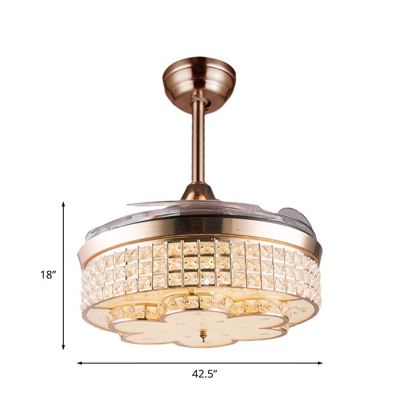 42.5 "brede gouden bloemenventilator Licht Modernist