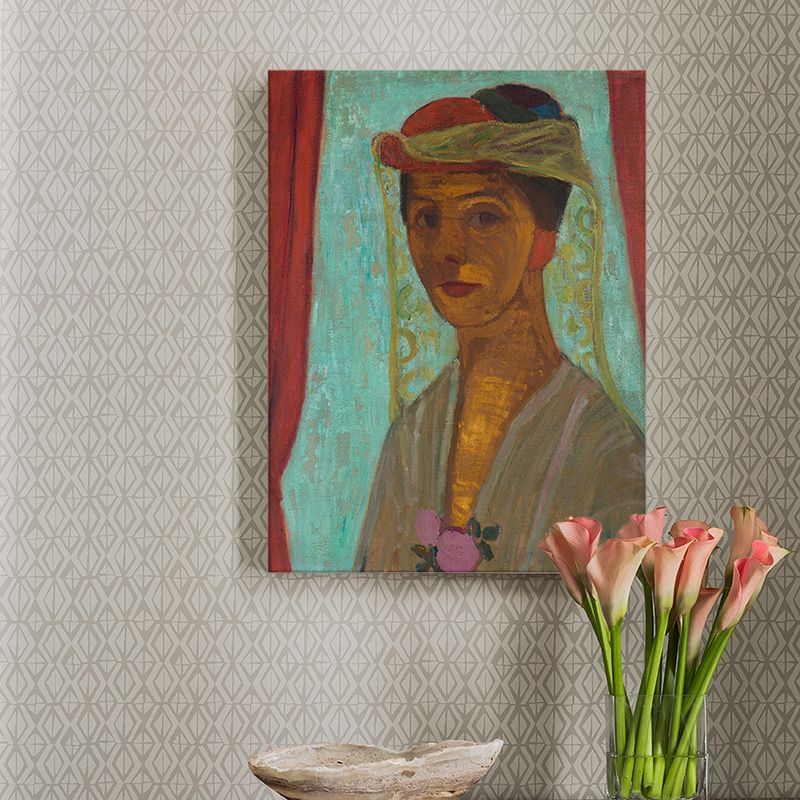 Wanddekoration „Jungfrau und Blume“, strukturierte Vintage-Leinwand für Schlafzimmer, verschiedene Größenoptionen