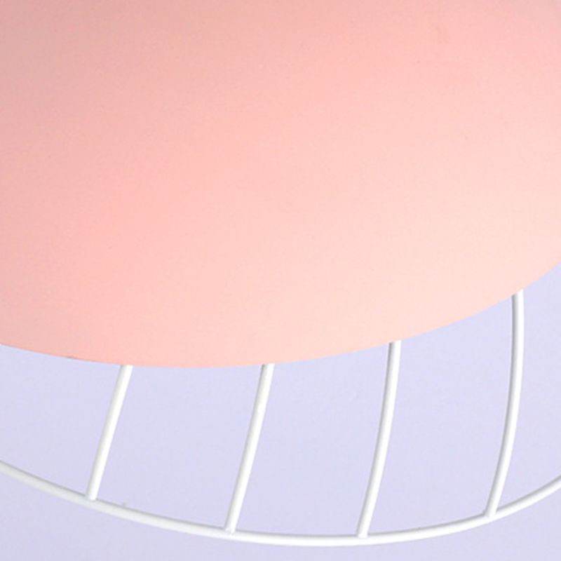 Moderne creatieve macaron hanglamp ijzer halfrond hangende lamp met aluminium schaduw