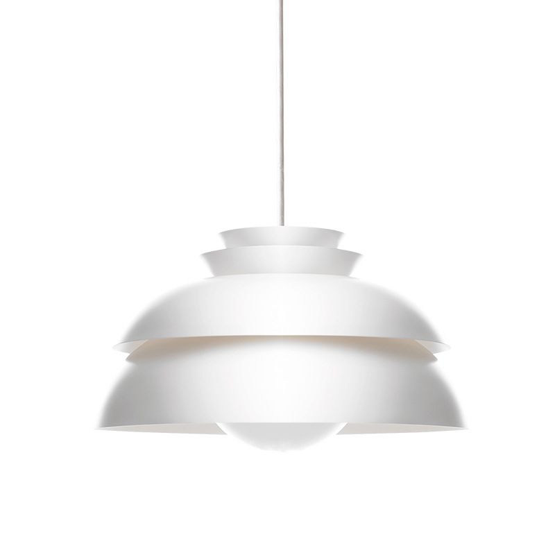 Diseño de capas Minimalismo Minimalismo Minimalismo Lámpara colgante de aluminio Aleación de una sola bombilla Café Luz decorativa en blanco puro